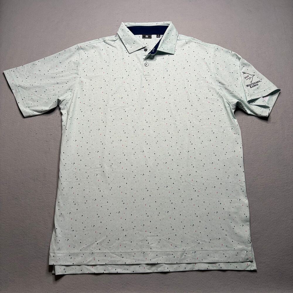 FootJoy FJ Whitehawk Ranch Golf Polo Shirt Men’s XL Mint Speckled Performance